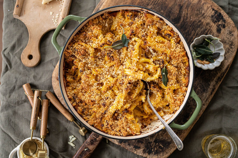 Baked Butternut Squash Mac & Cheese with Pasture-Raised Pork